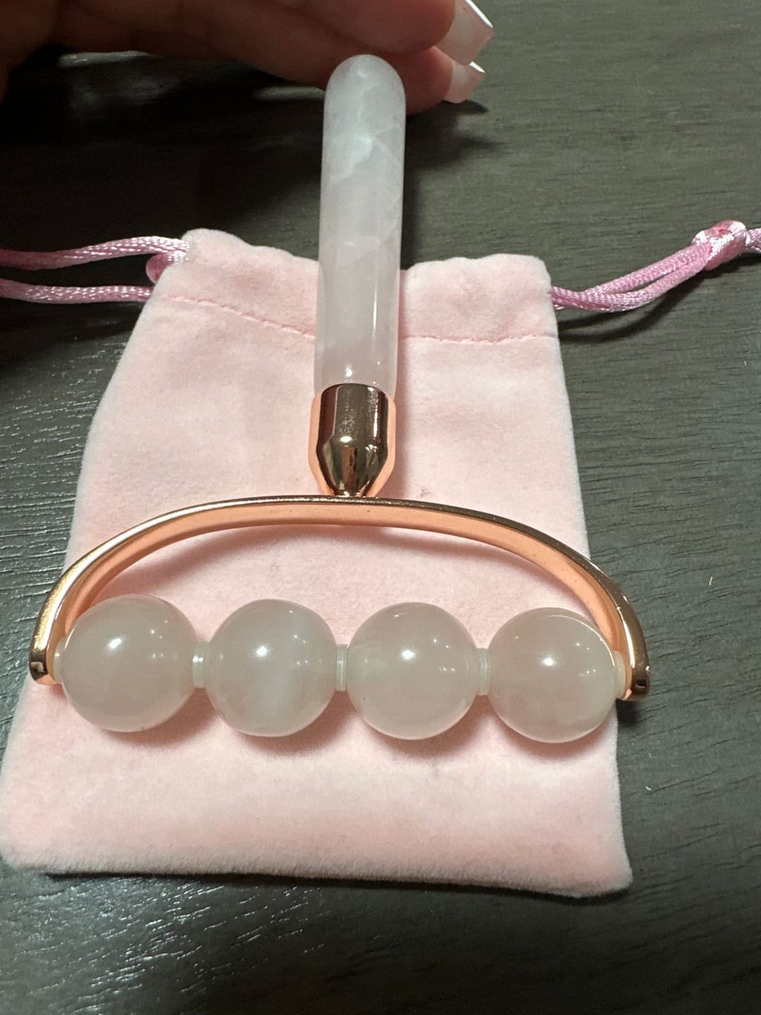 Customer photo review of Stress Relief Rose Quartz Roller