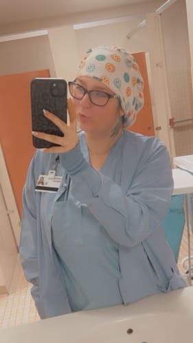 Customer photo review of Scrub Hat - Retro Smiley