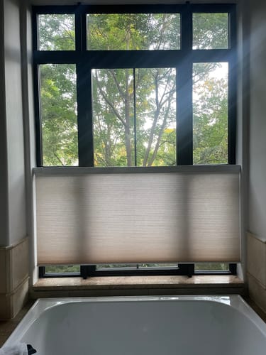 Customer photo review of Premium No Drill Top Down Bottom Up Cellular Shades Cordless