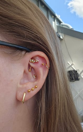 Customer photo review of Hi-Life Lotus Rook Piercing