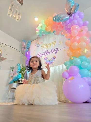 Customer photo review of Baby Girls Princess Dress Toddler Cute Fluffy Birthday Party Dresses
