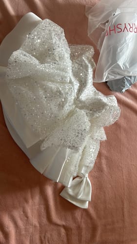 Customer photo review of Girl Formal Princess Dresses Baby Girl Bow Mesh Long Sleeve Sequined Christening Dress