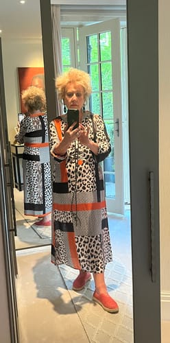 undefined review of Leopard geometric print dress image 1 out of 3