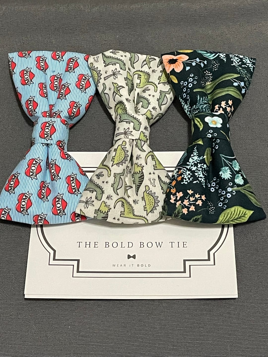 Customer photo review of Green Dinosaur Bow Tie for Dog and Cat Collar