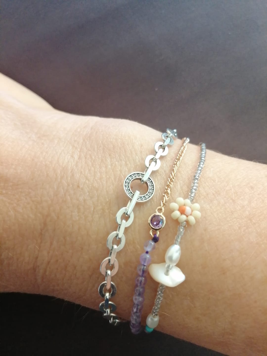 Customer photo review of Isa - Bead and Crystal Chain Bracelet