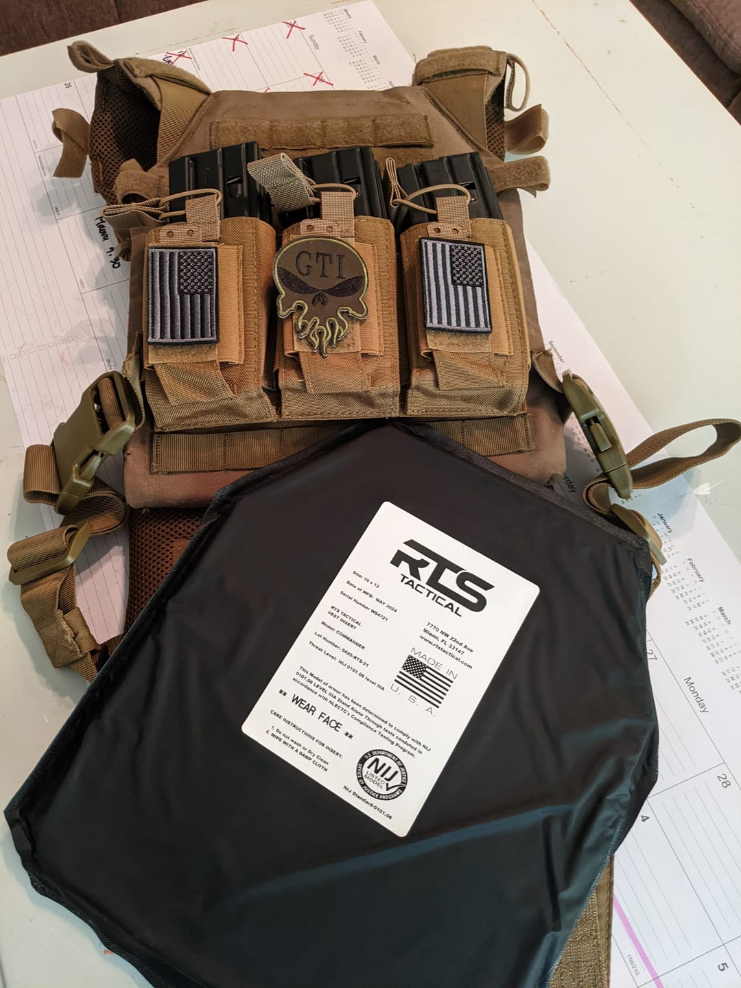 Customer photo review of RTS Tactical Commander Soft Armor NIJ 0101.06 Level IIIA HG2 10X12 Insert