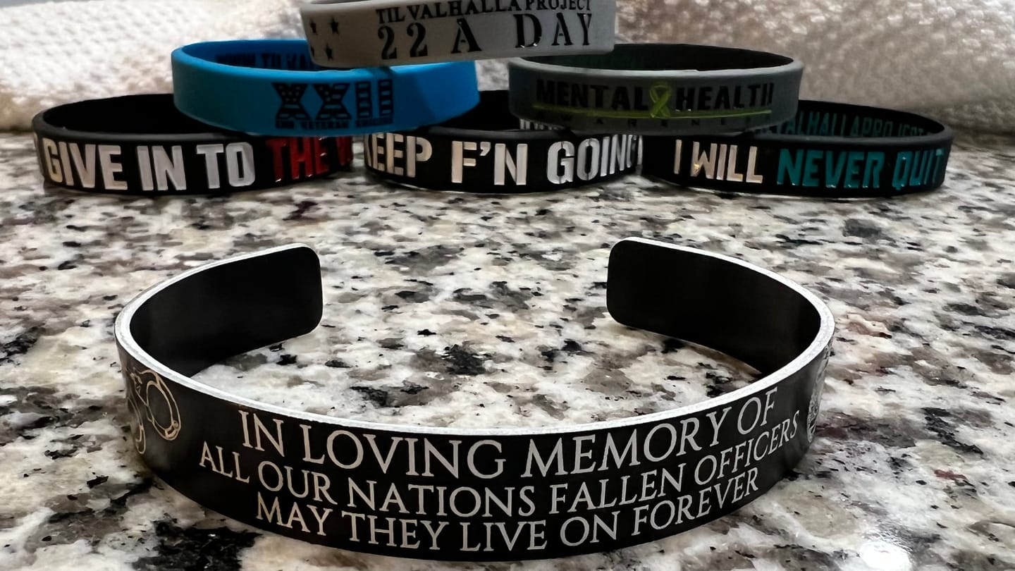 Customer photo review of Back The Blue Memorial Bracelet