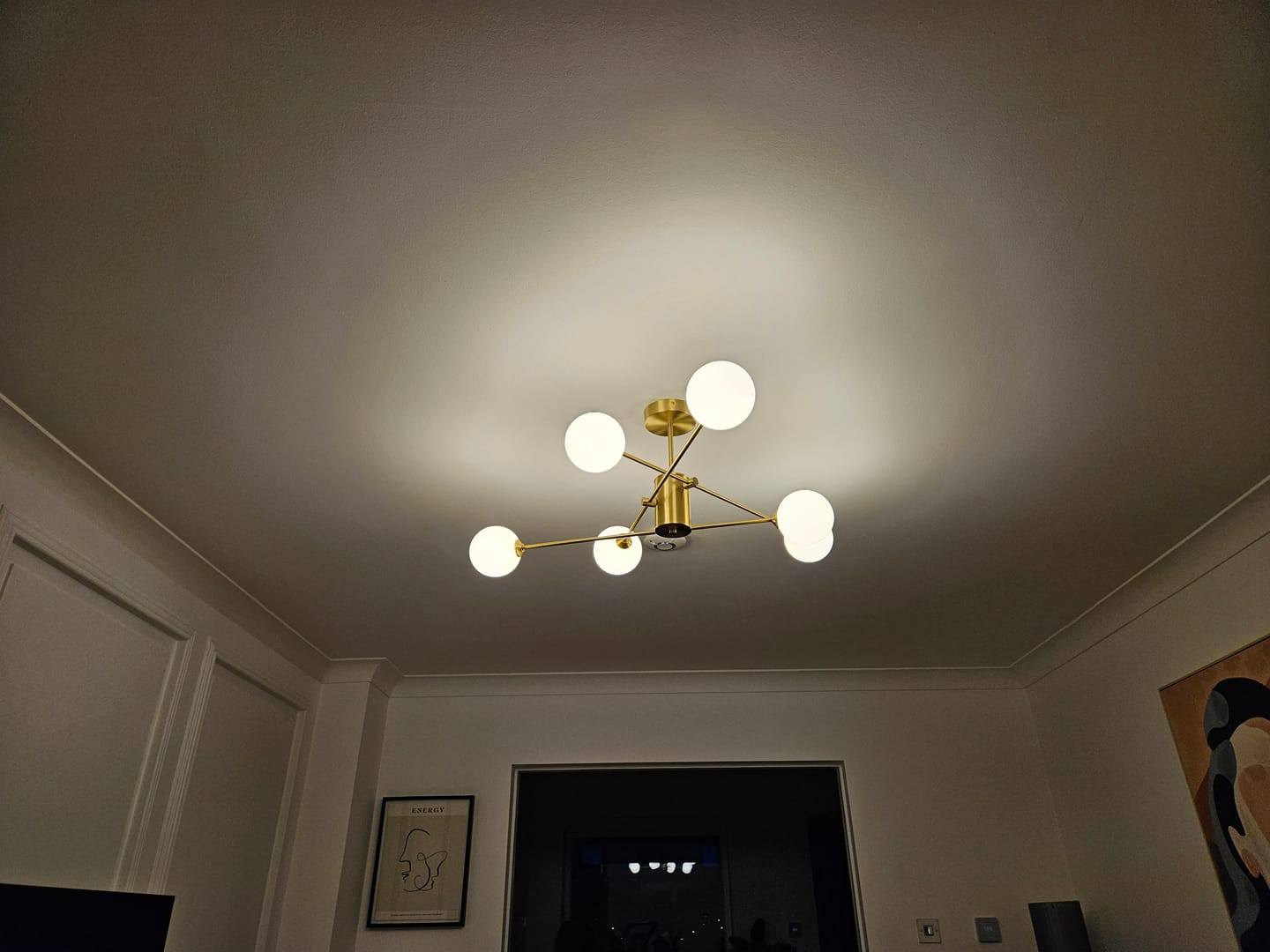 Customer photo review of 6-Light Glass Globe Ceiling Light