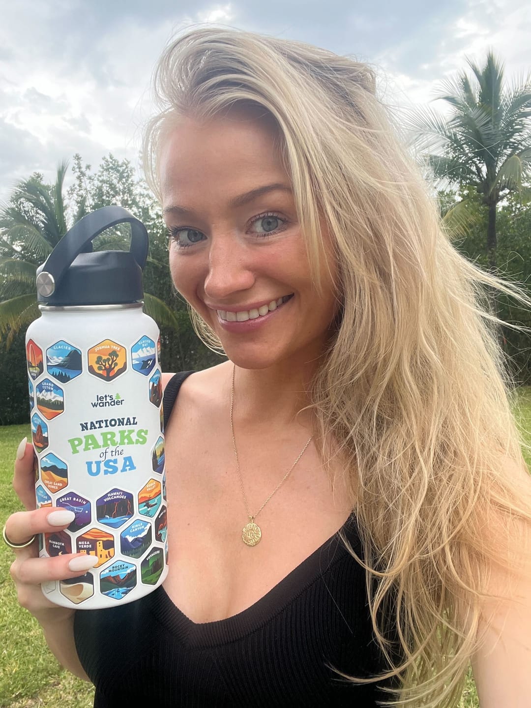 Customer photo review of Let's Wander™ National Parks Water Bottle + Stickers