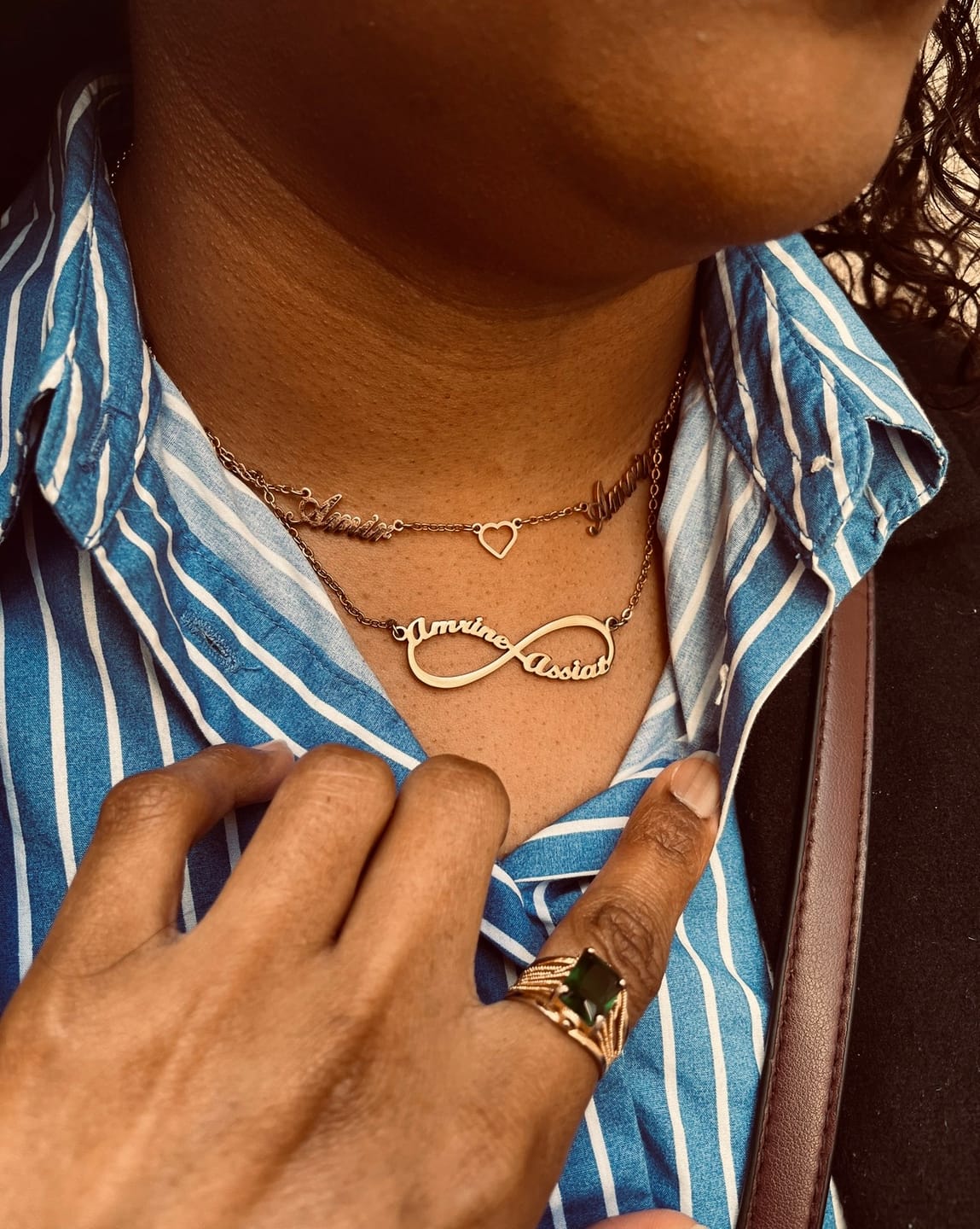 Customer photo review of Collier Coeur & Prénoms Sautoir Personnalisé