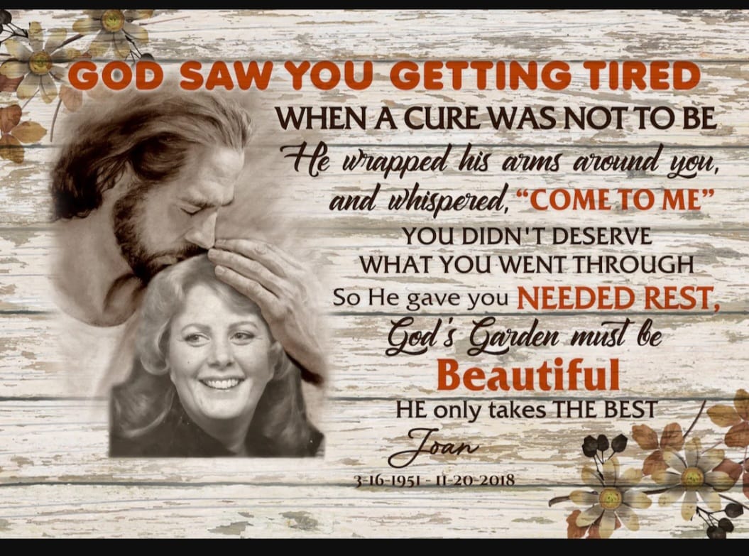Customer photo review of Personalized Photo Memorial God Saw You Getting Tired Safe In God Is Hand Canvas Prints And Poster