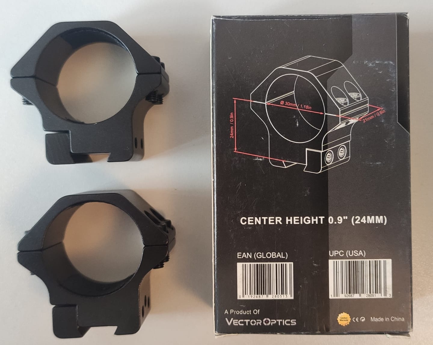 Customer photo review of Victoptics Montageringe aus Aluminium für 11mm Schiene und 30mm Tubus aus Aluminium in verschiedenen Höhen