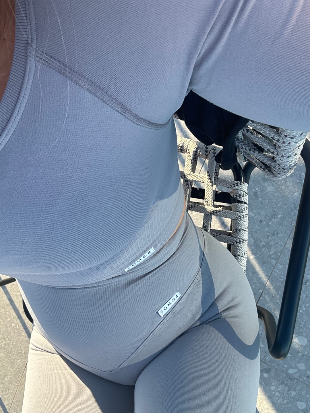 Customer photo review of Leggings Push up Gym Fashion Grigio Silver