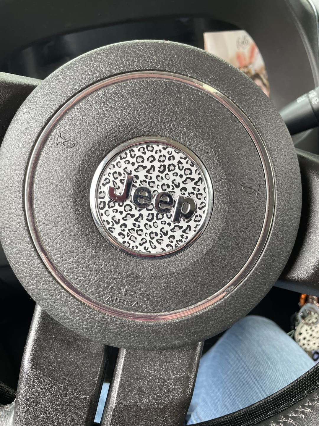 Customer photo review of Animal Print Steering Wheel Decal for Jeep