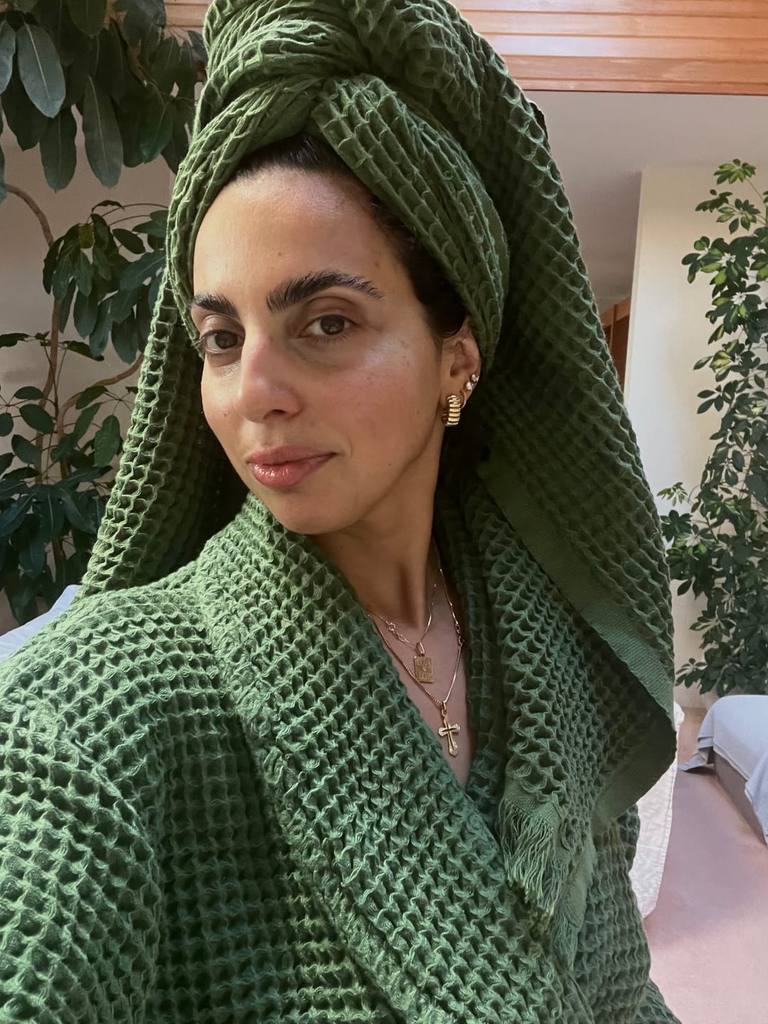 Customer photo review of Waffle Knit Robe