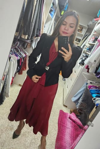 Customer photo review of Wrap Dress - Ruffle - Midi - Long Dress - Summer Dress