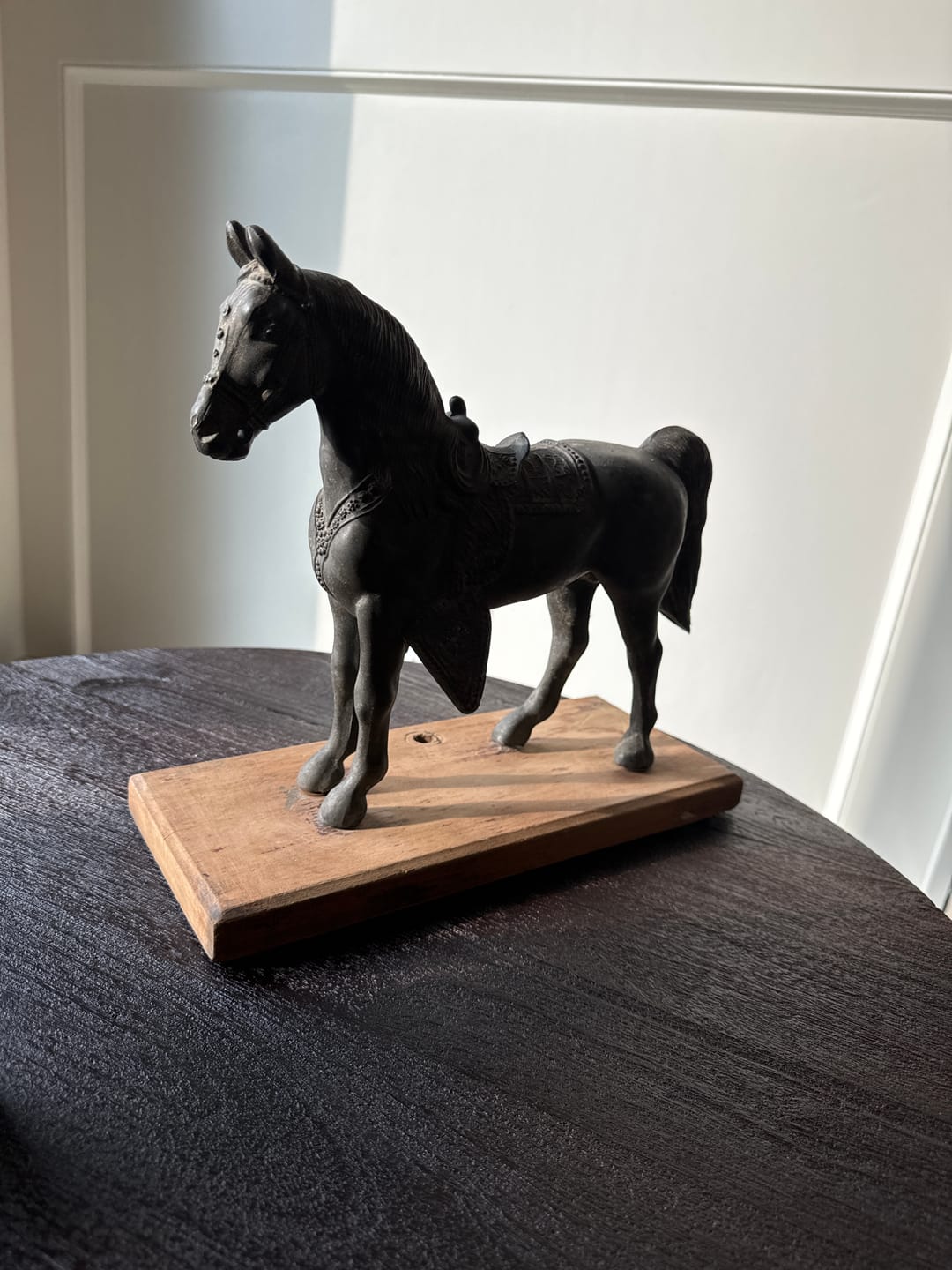 Customer photo review of Estate Pre Owned Cast Iron Horse on Wood Stand