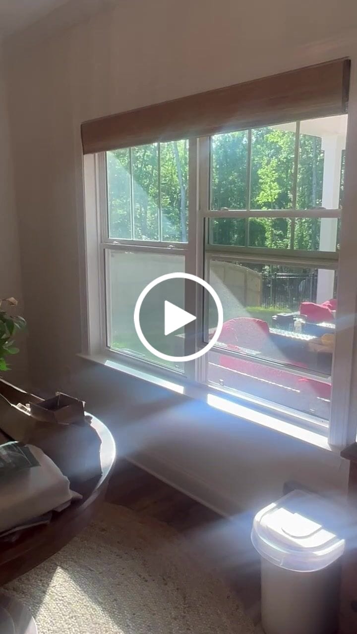 Customer video review of SmartWings Motorized Woven Wood Shades 50%/70%/100% Blackout