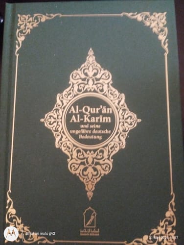 Customer photo review of Al-Qur'an Al-Karim und seine ungefähre Bedeutung auf Deutsch  (Deutsch-Arabisch) NEU!