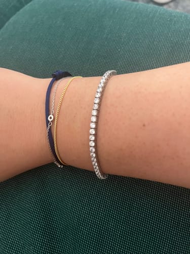 Customer photo review of TENNISBOY BRACELET. - 3MM WHITE GOLD