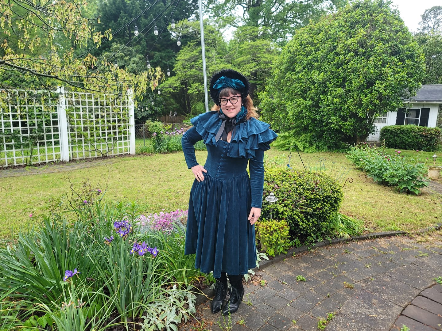 Customer photo review of CRIMSON PEAK™ Lady Lucille Victorian Dress with Capelet in Teal