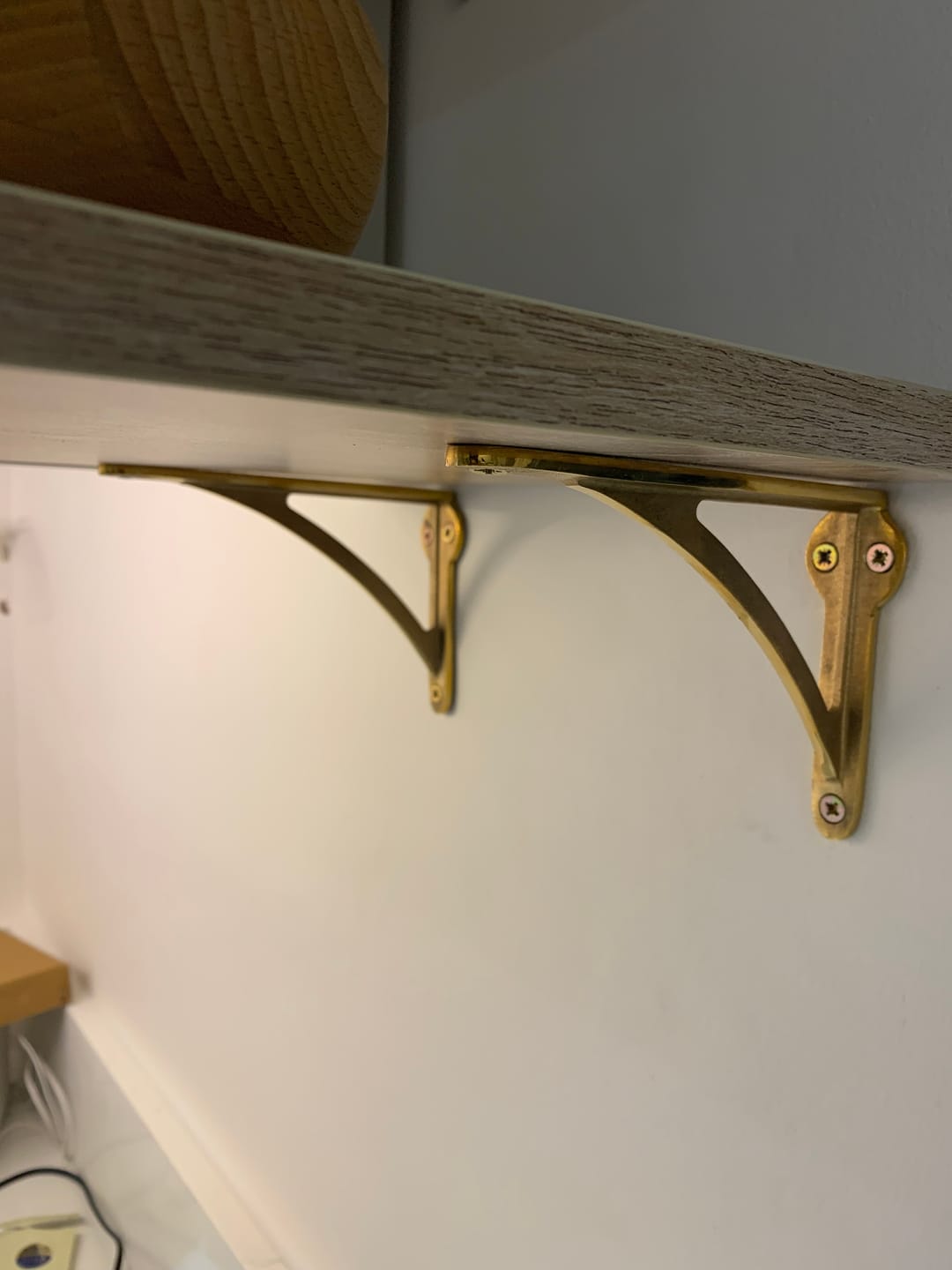 Customer photo review of Ironbridge Shot Blast Brass Shelf Brackets | 4.5/6/7/8/10"
