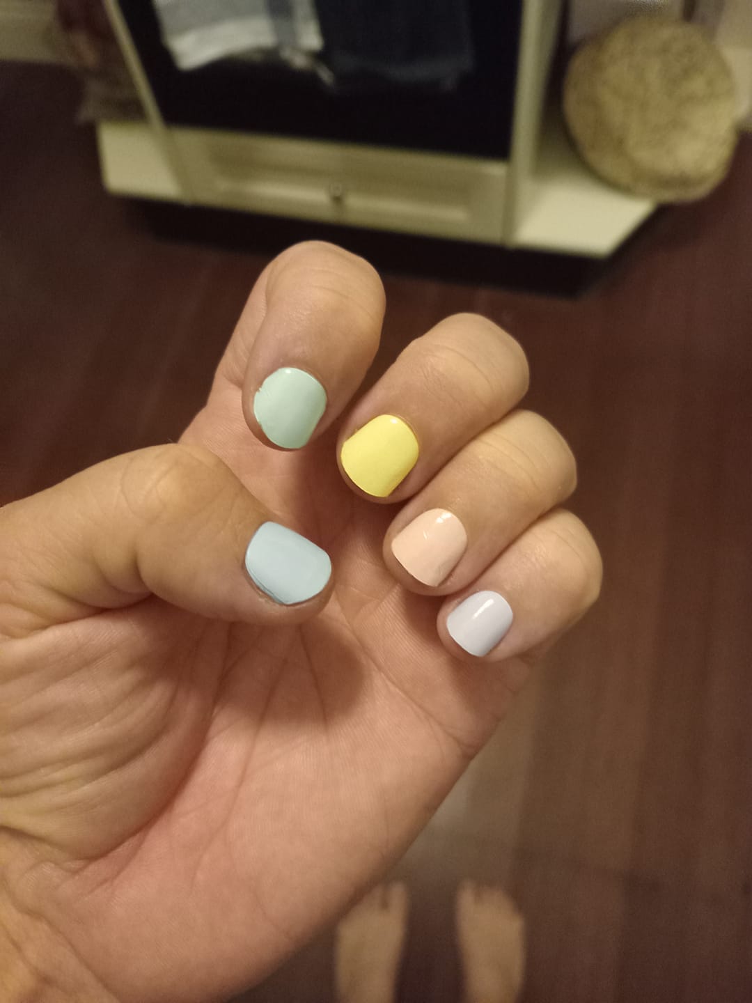 Customer photo review of Pastel Rainbow DIY Semicured Gel Nail Sticker Kit