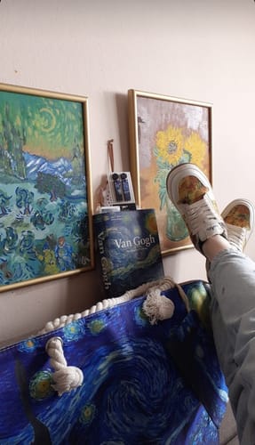 Customer photo review of Van Gogh Sunflowers inspired sneakers