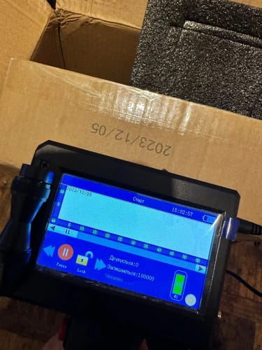 Customer photo review of The PrintPeak Handheld Inkjet Printer — for Multi-Surface Printing