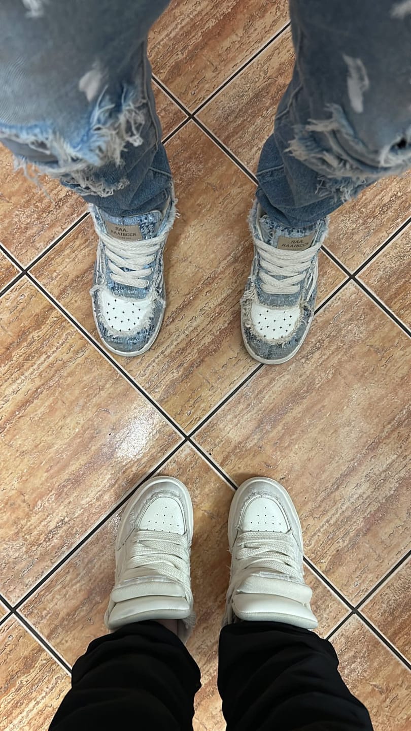 Customer photo review of Double Tongue Sneakers