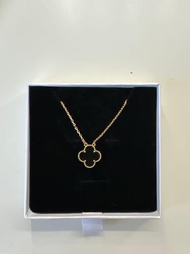 Customer photo review of Camilla Necklace — Gold + Black