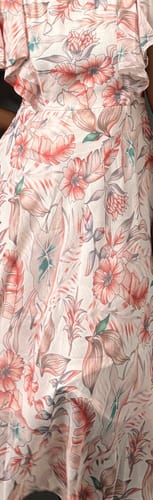 Customer photo review of Brown Floral Digital Printed Chiffon Dress