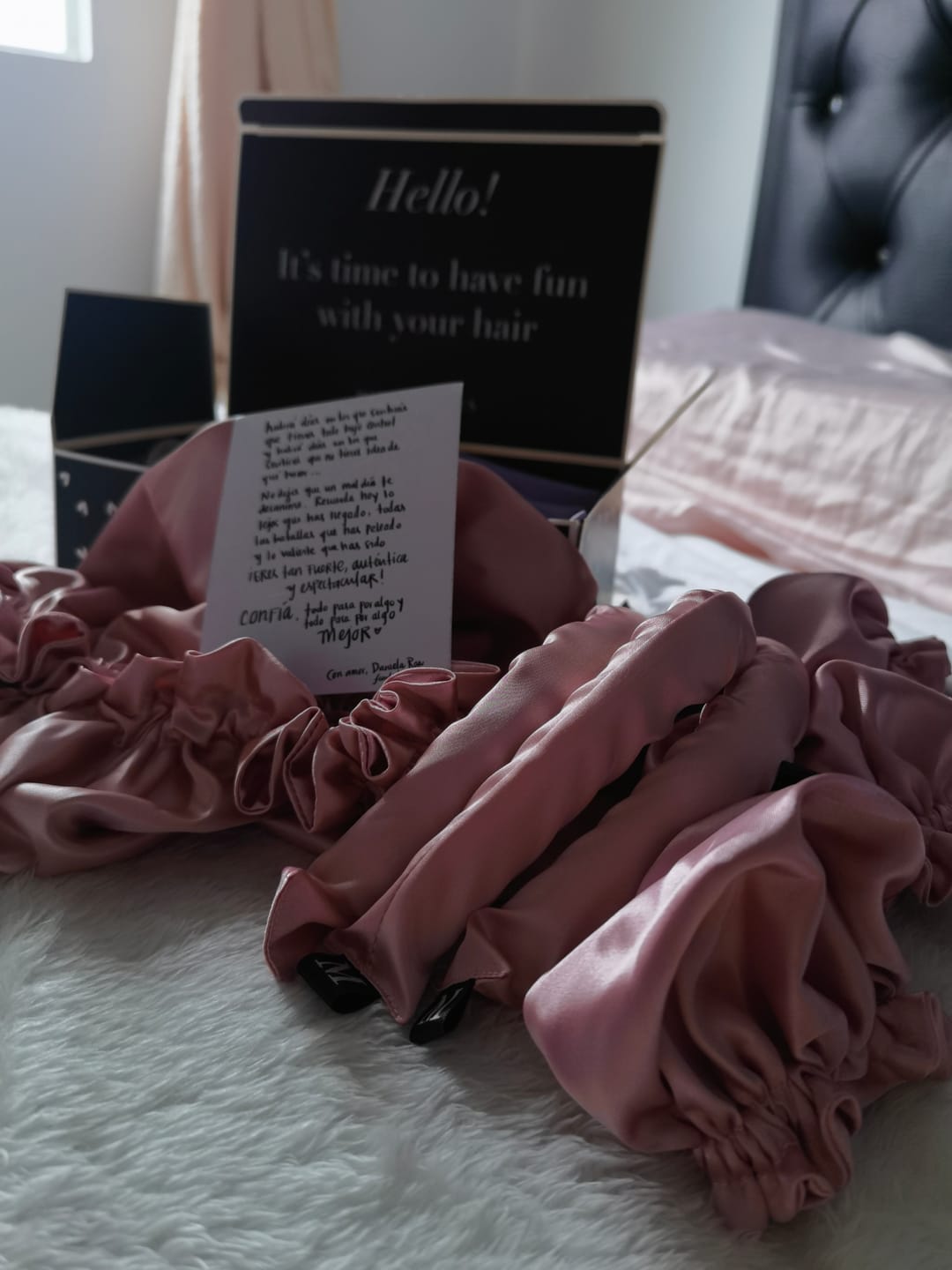 Customer photo review of TRONQUITOS Y MINI GORROS DE SATÍN - ONDAS SIN CALOR
