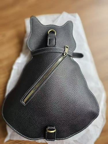 Customer photo review of Retro Cute Cat Shaped Shoulder Leather Chest Bag