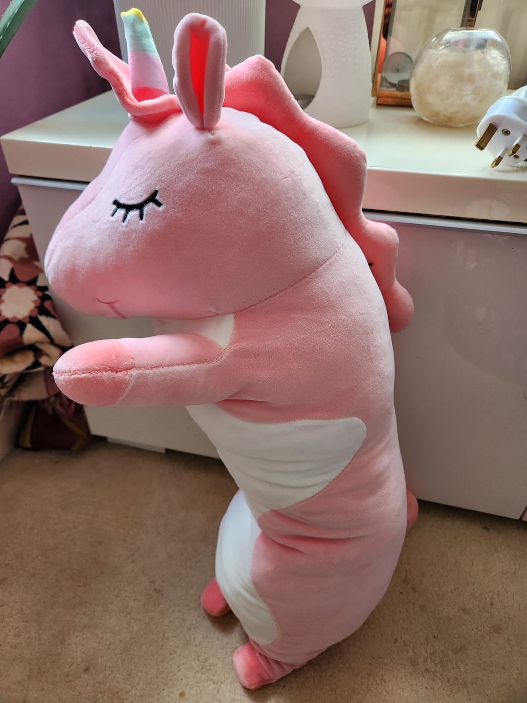 Customer photo review of Animal Snuggle Buddy Plushie