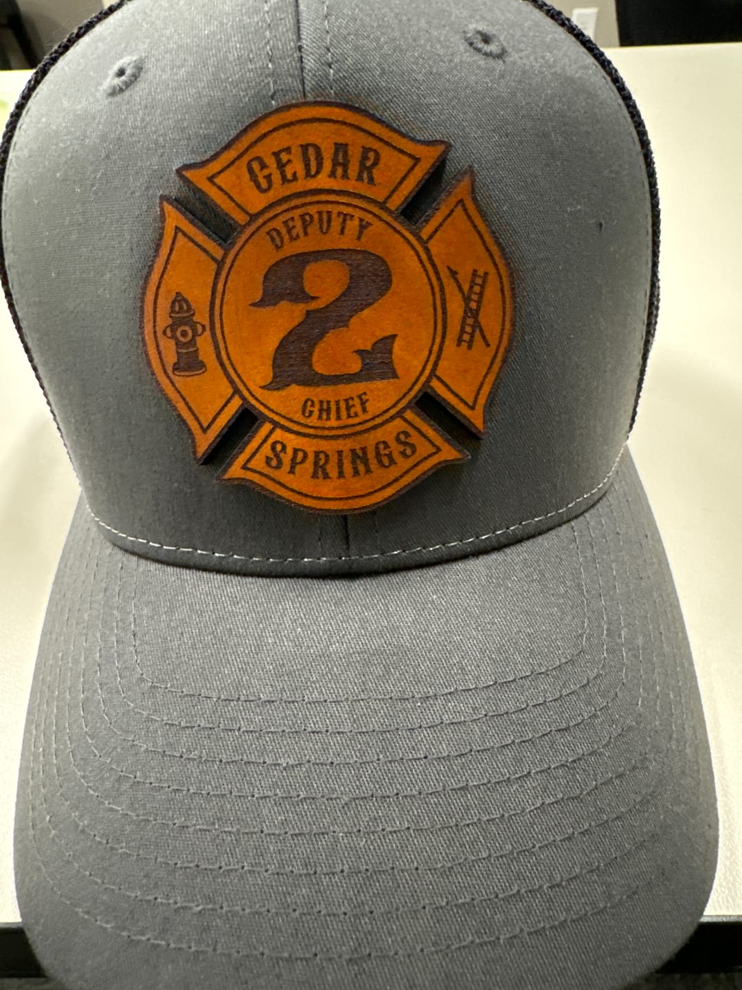 Customer photo review of Custom Maltese Leather Patch Hat