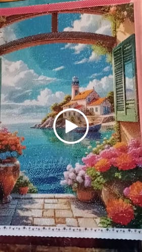 Customer video review of 5D Diamond Painting AB Steine Leuchtturm Blick