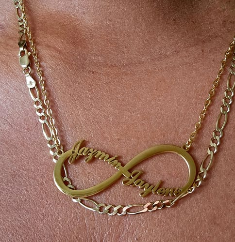 Customer photo review of Infinity Name Necklace