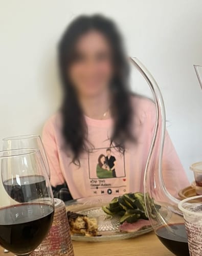 Customer photo review of Mystichot Custom Embroidered Sweatshirt Portrait Music Player Couple Family Gift