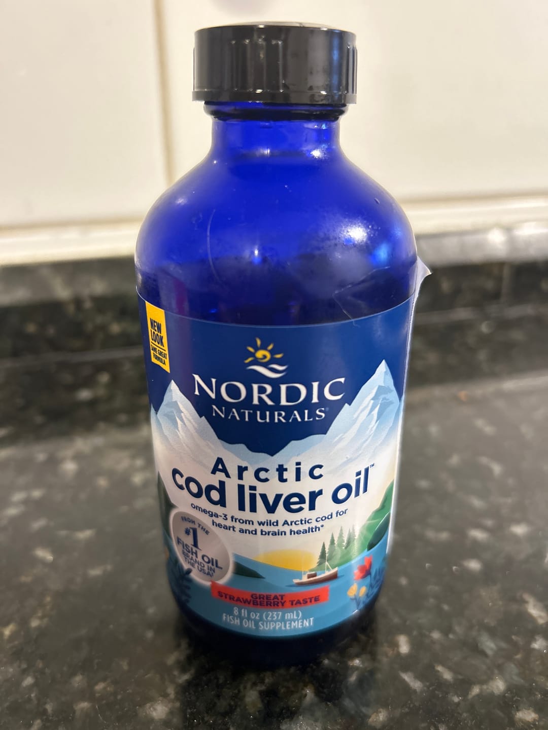 Customer photo review of Artic cod Aceite de hígado de bacalao/fresa (Omega-3) 1.060 mg-237 ml