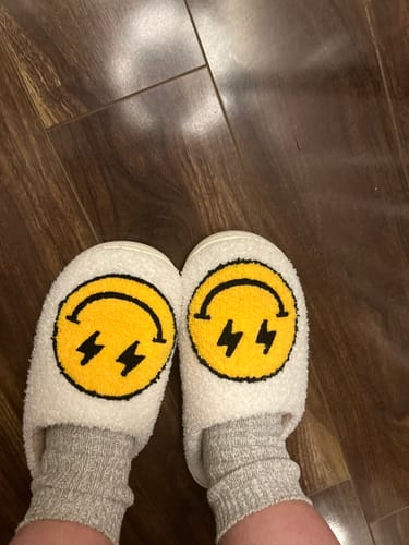Customer photo review of Flash Happy Face Slippers