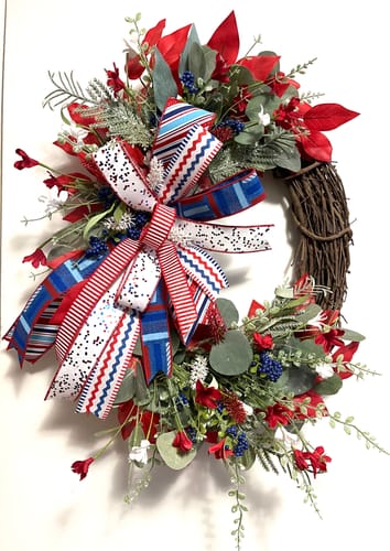 Customer photo review of 2.5"X25Yd 3-In-1 Value Faux Burlap Royal Blue/Black RC5007W8