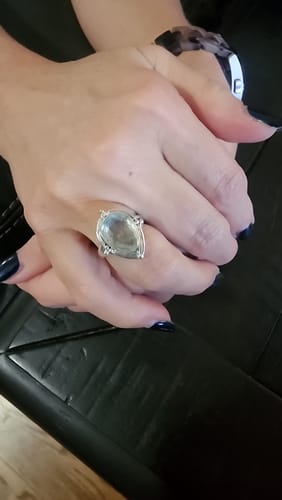 Customer photo review of Teardrop Aquamarine Ring Sterling Silver