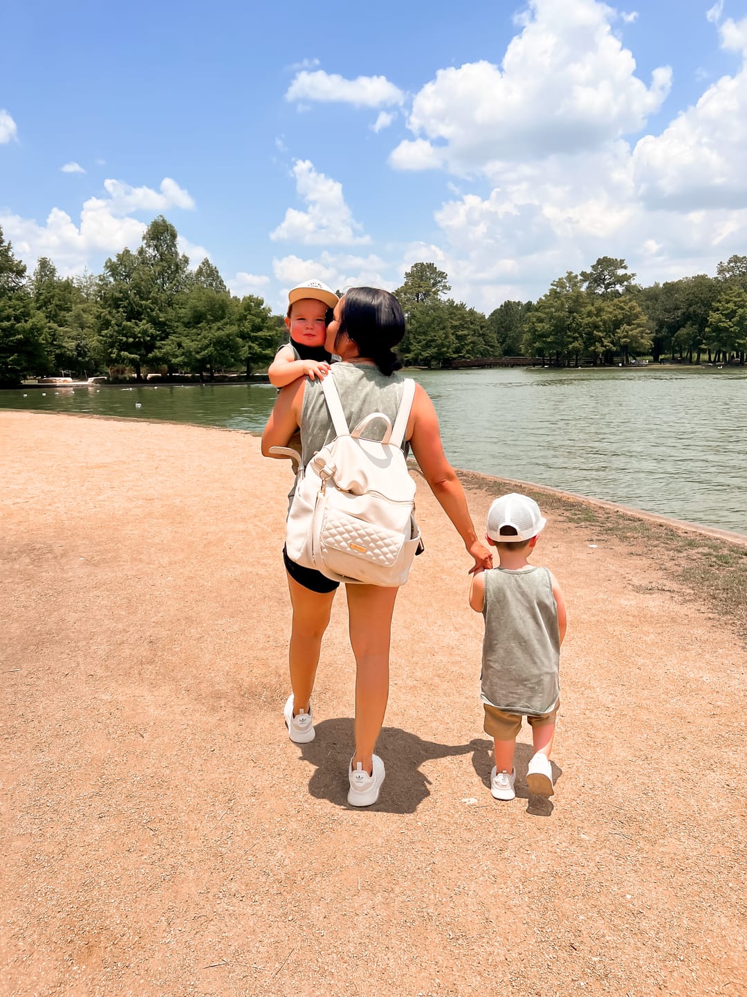 Customer photo review of Monaco Diaper Bag | Pearl White