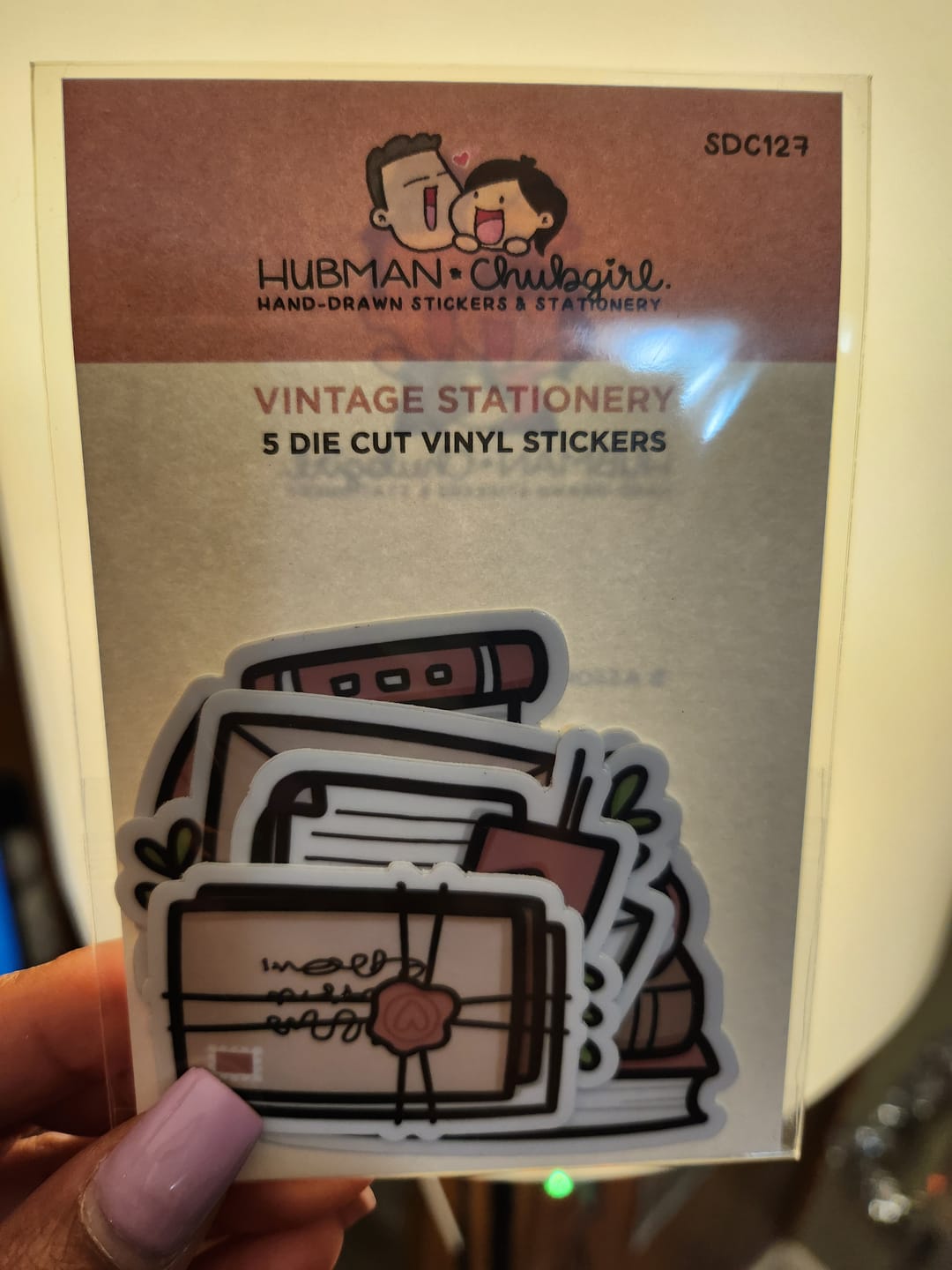 Customer photo review of Vintage Stationery Die Cut Stickers (Set of 5)