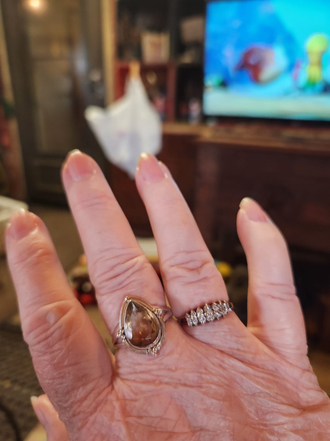 Customer photo review of Citrine Teardrop Ring Sterling Silver