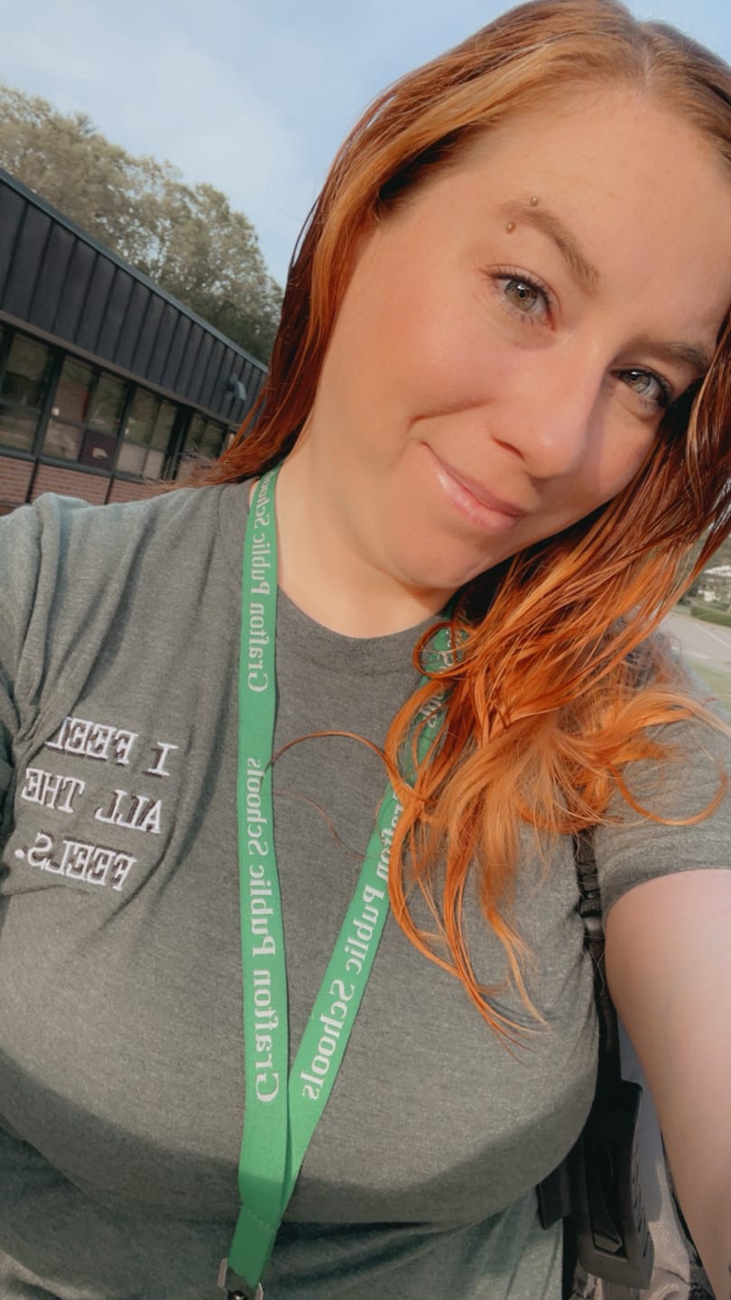 Customer photo review of I Feel All The Feels Embroidered T-Shirt