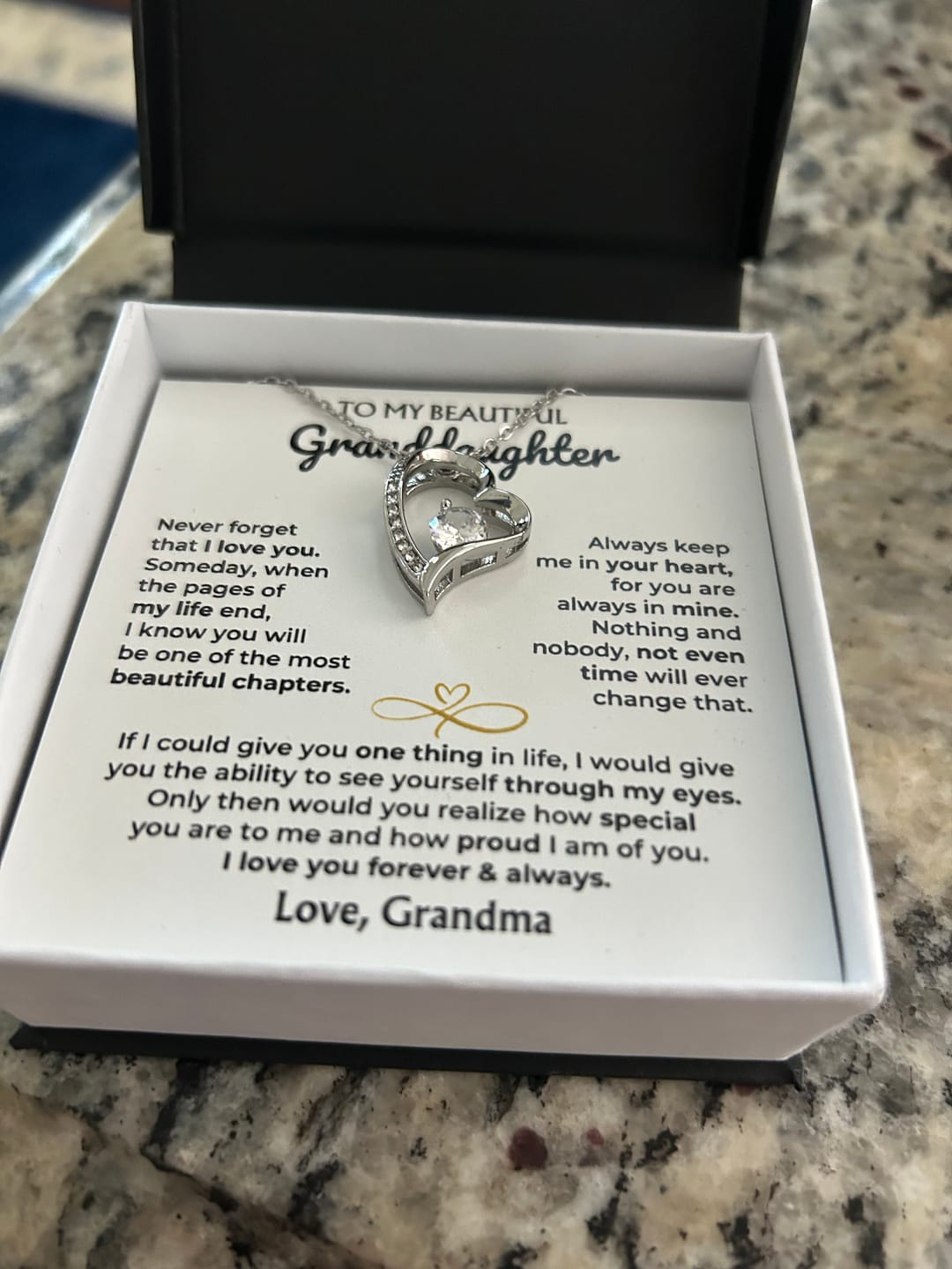 Customer photo review of To My Beautiful Granddaughter - Forever Love Gift Set - SS596GM