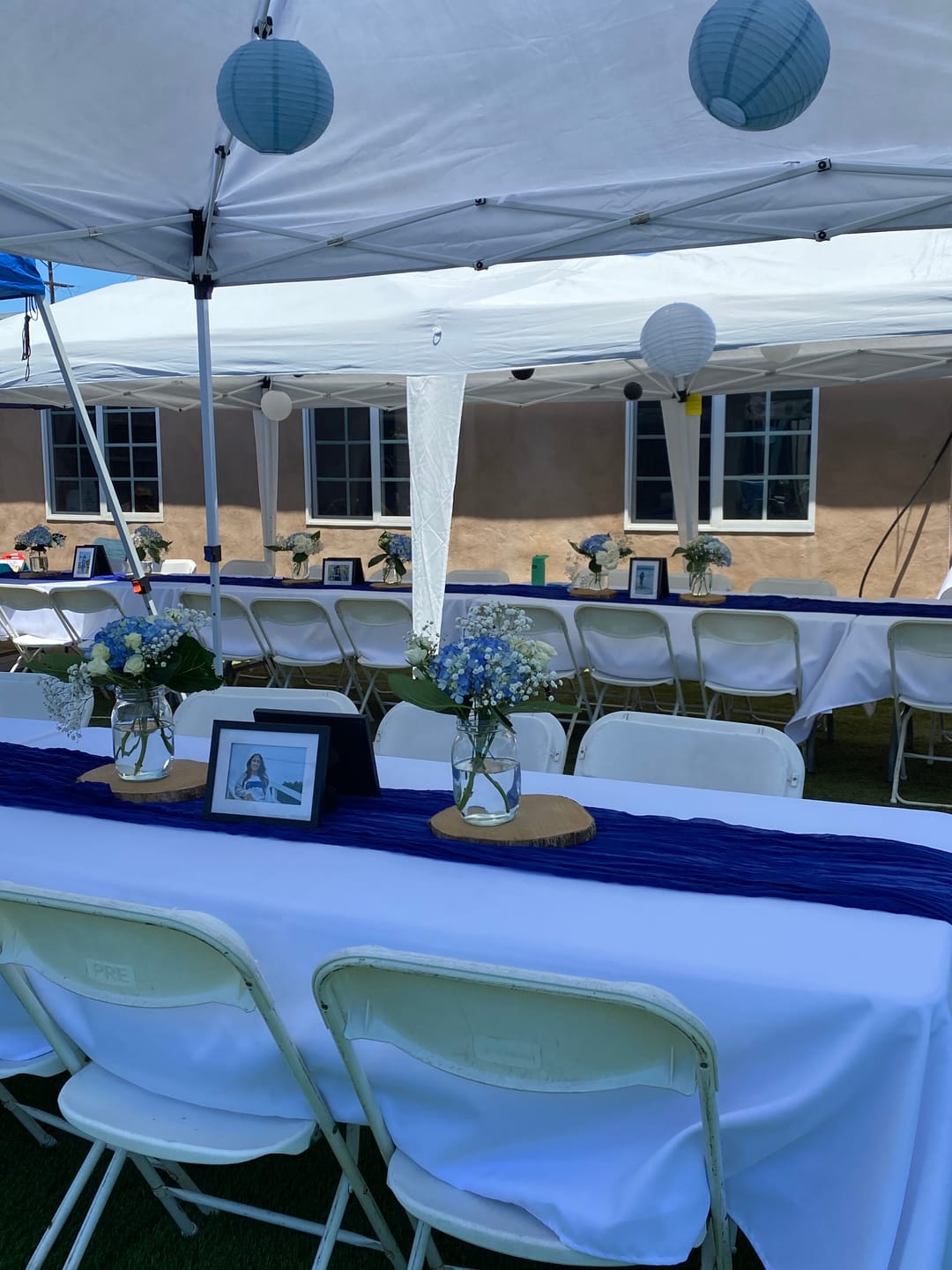 Customer photo review of 10" Serenity Blue Round Paper Lantern, Even Ribbing, Chinese Hanging Decoration for Weddings and Parties