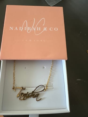 Customer photo review of Personalized Script Necklace